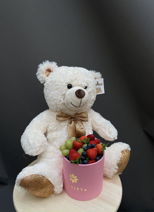 Soft toy "Polar bear" and fresh berries