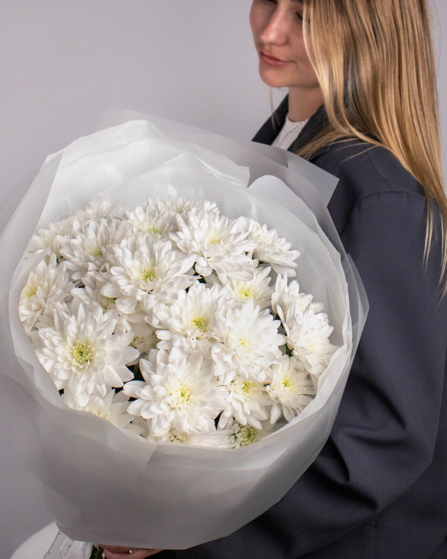 Pure White Chrysanthemum Bouquet