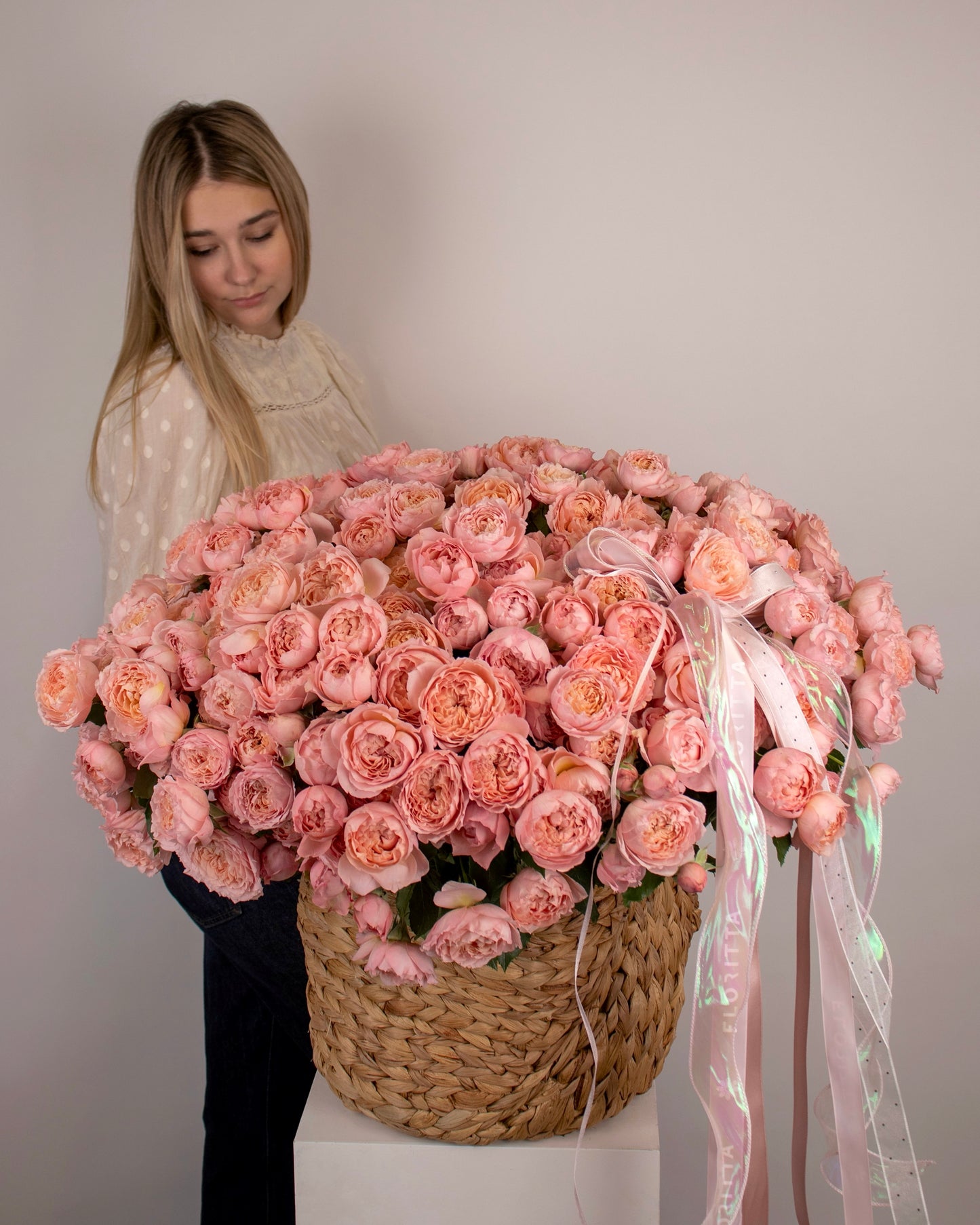 Amour in Petals Basket