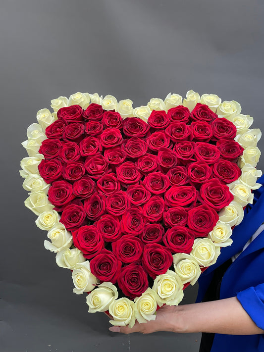 Love - heart shaped flower arrangement