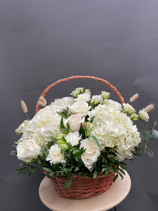 Grace - beautiful basket of white flowers