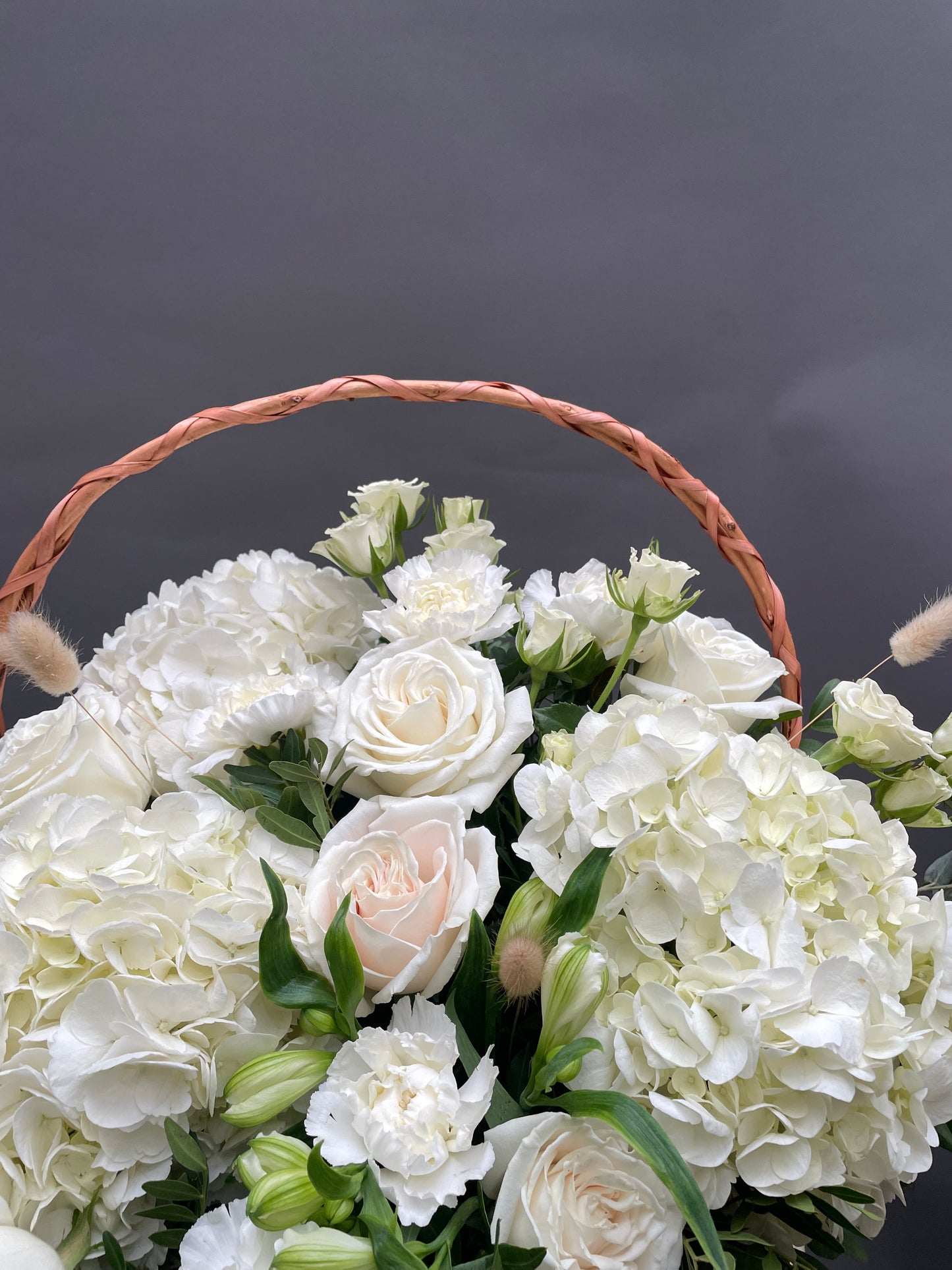 Grace - beautiful basket of white flowers