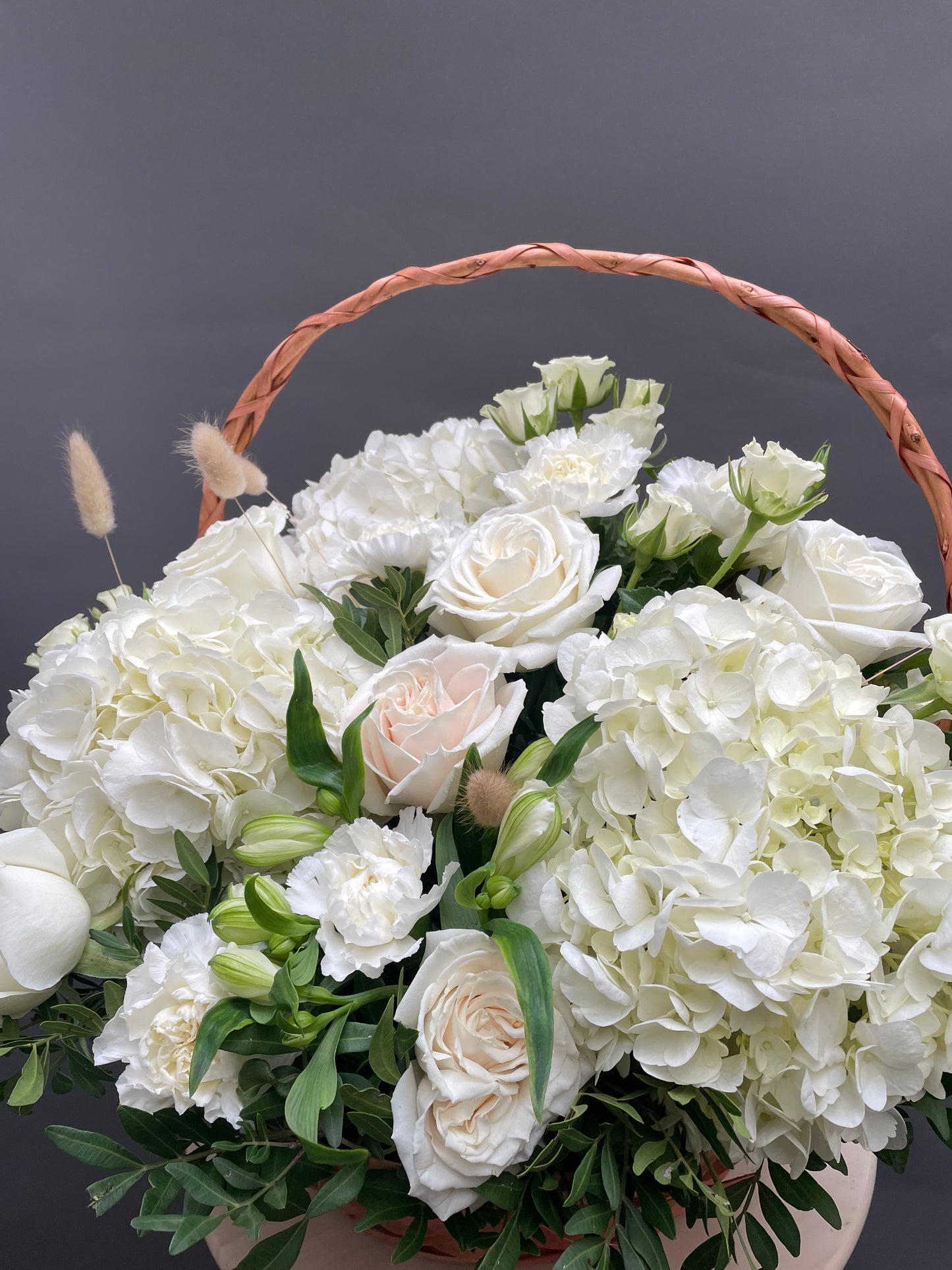 Grace - beautiful basket of white flowers